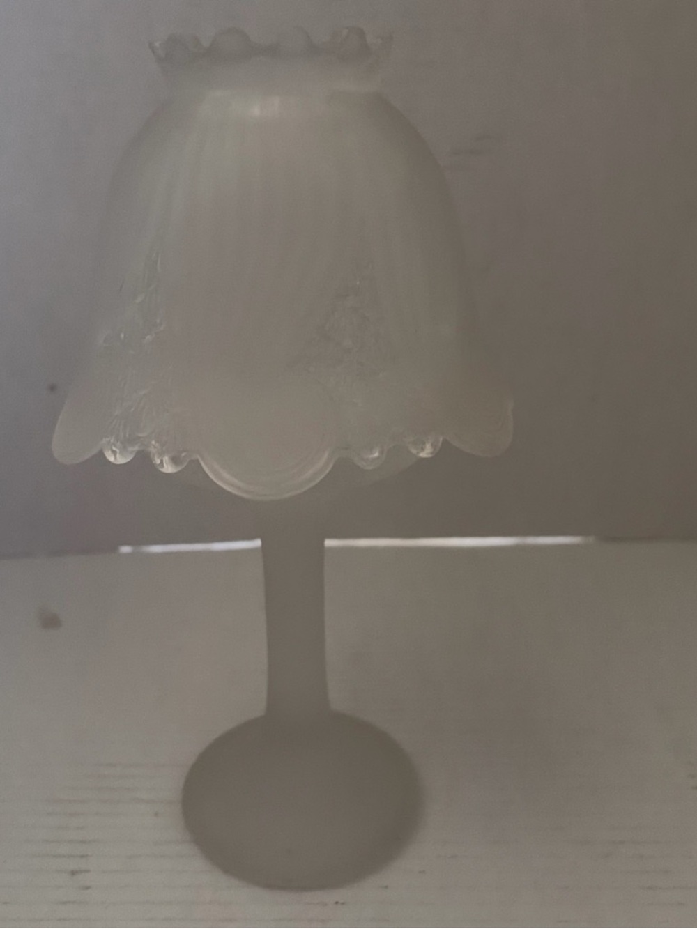 Milk Glass Table Lamp - White Decorative Home Accent